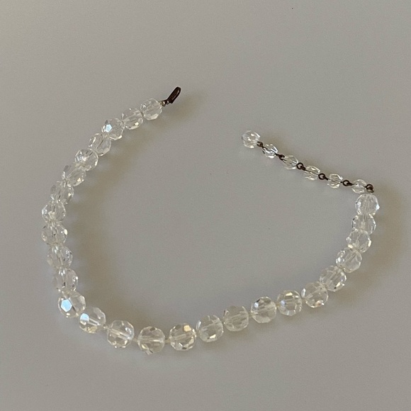 17 Vintage Necklace Faceted Crystal Beads Chocker 12”-14.5” - Picture 7 of 9